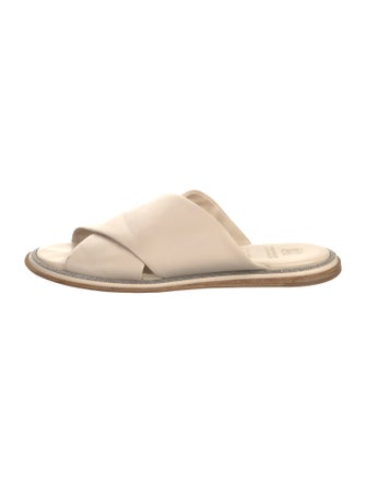 Brunello Cucinelli Monili Leather Slides