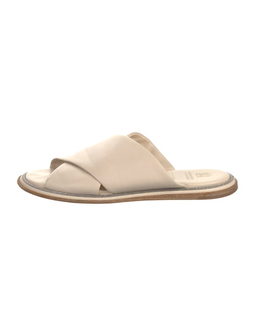 Brunello Cucinelli Monili Leather Slides
