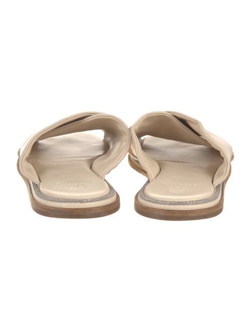 Brunello Cucinelli Monili Leather Slides