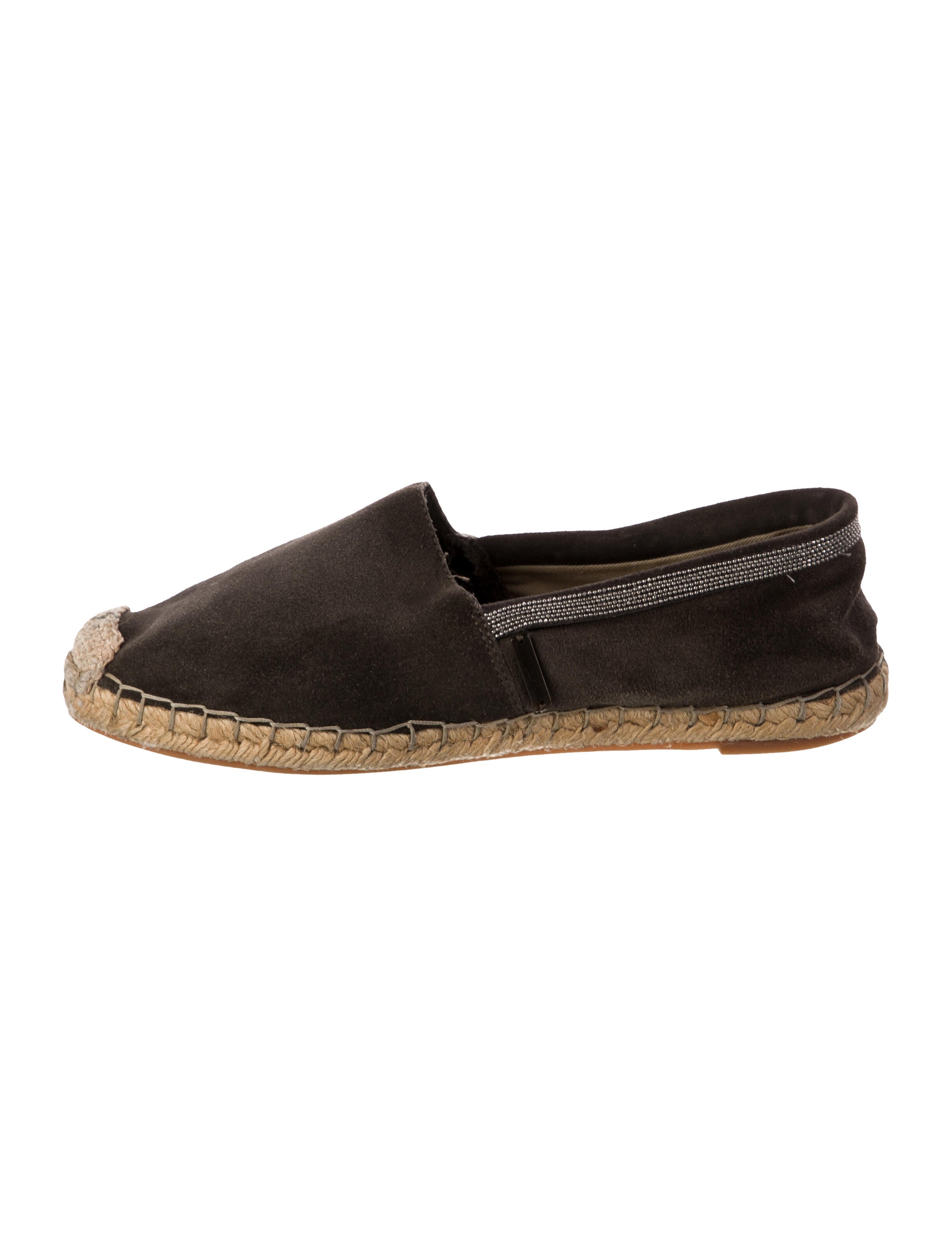Brunello Cucinelli Suede Whipstitch Trim Espadrilles