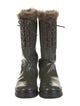 Brunello Cucinelli Rubber Fur Trim Rain Boots