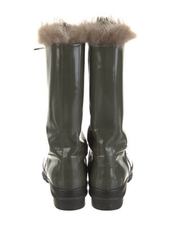 Brunello Cucinelli Rubber Fur Trim Rain Boots