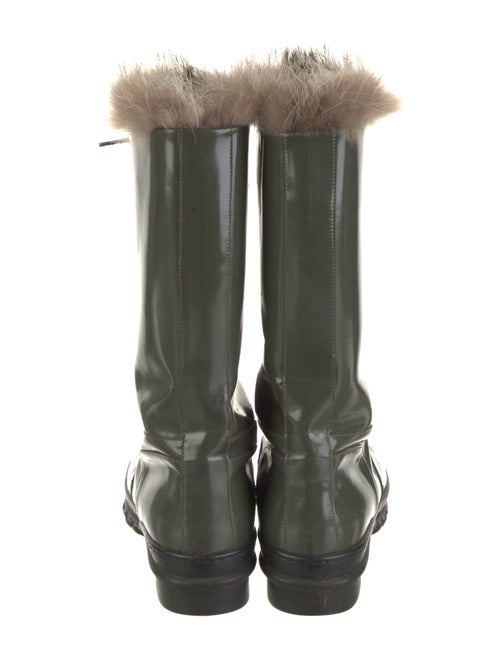 Brunello Cucinelli Rubber Fur Trim Rain Boots