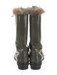 Brunello Cucinelli Rubber Fur Trim Rain Boots