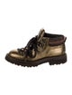 Brunello Cucinelli Leather Printed Combat Boots