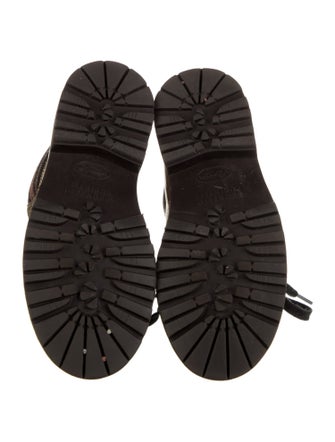 Brunello Cucinelli Leather Printed Combat Boots