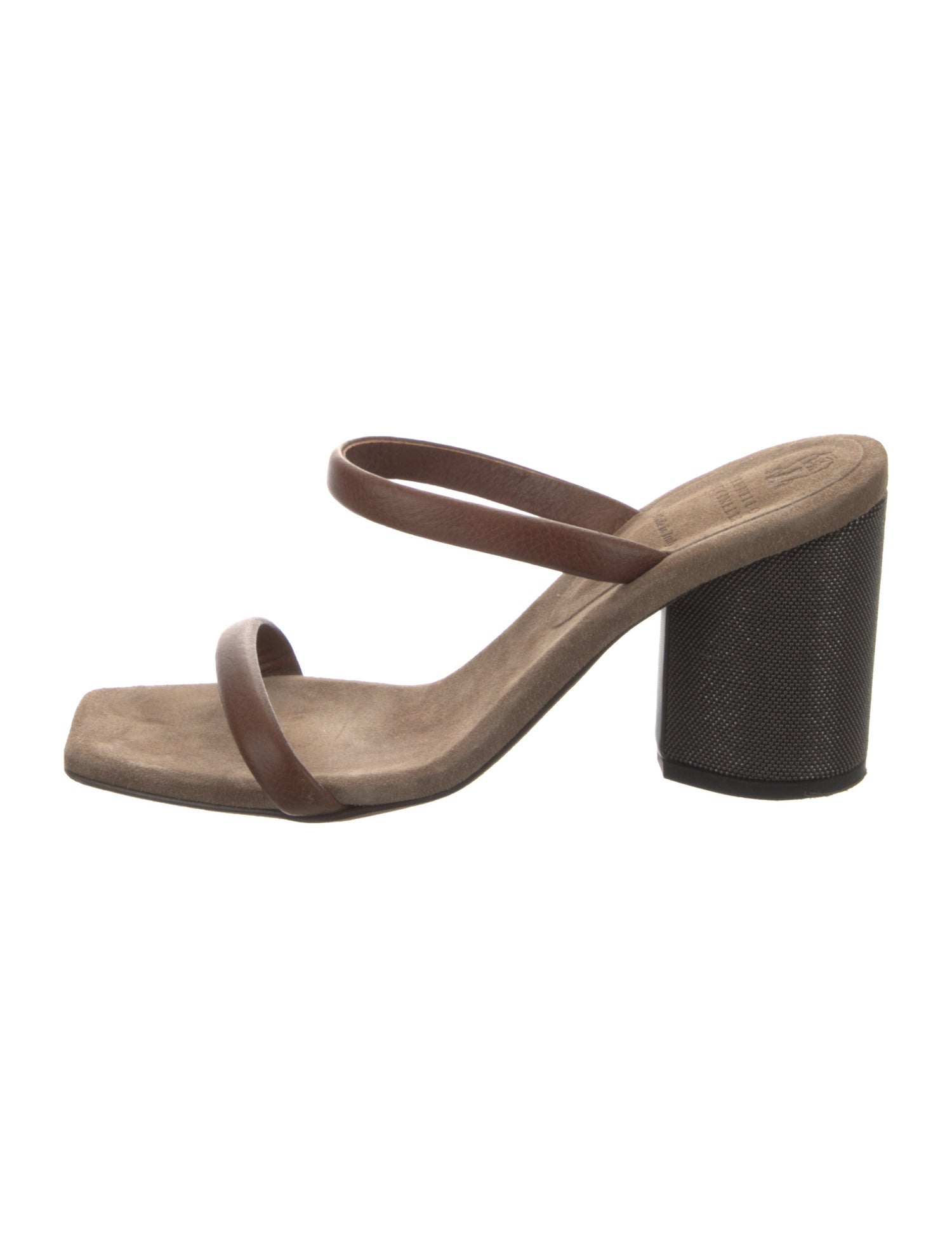Brunello Cucinelli Monili Leather Slides