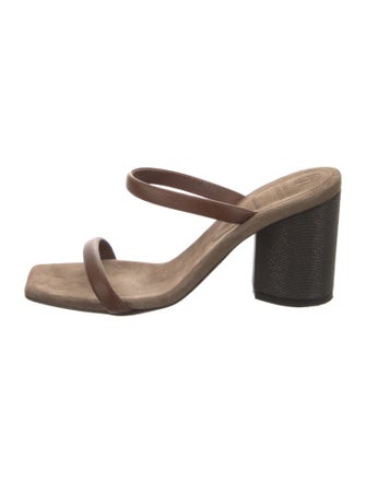 Brunello Cucinelli Monili Leather Slides