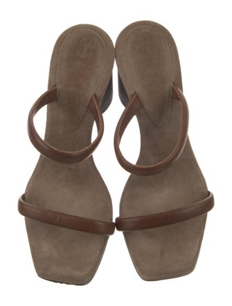 Brunello Cucinelli Monili Leather Slides