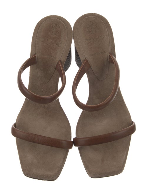 Brunello Cucinelli Monili Leather Slides