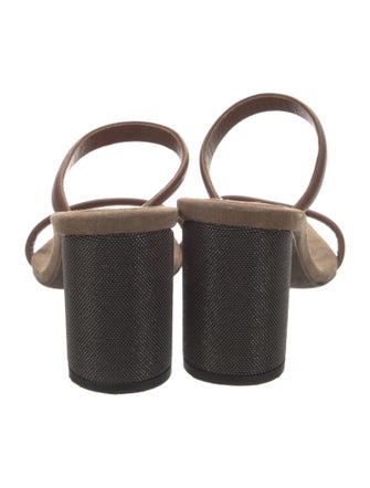 Brunello Cucinelli Monili Leather Slides