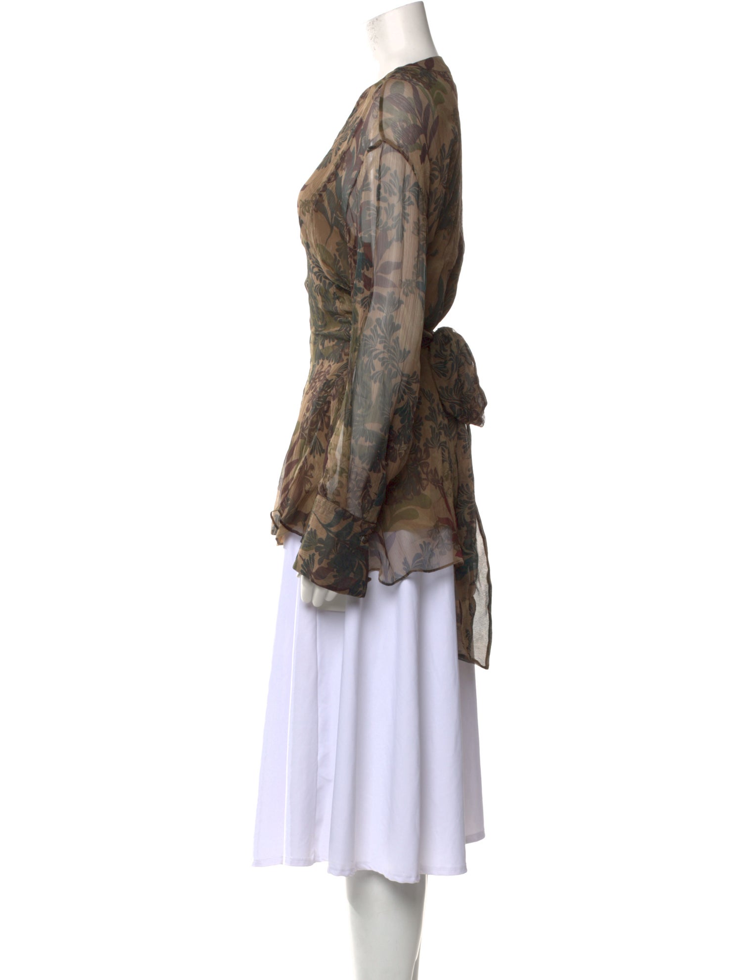 Brunello Cucinelli Printed V-Neck Blouse