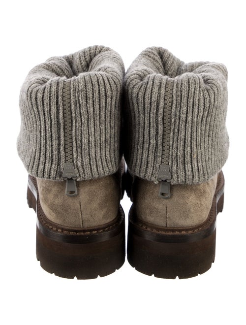 Brunello Cucinelli Monili Suede Combat Boots