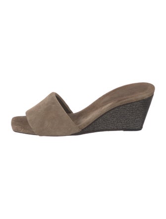 Brunello Cucinelli Monili Suede Slides