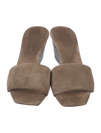Brunello Cucinelli Monili Suede Slides