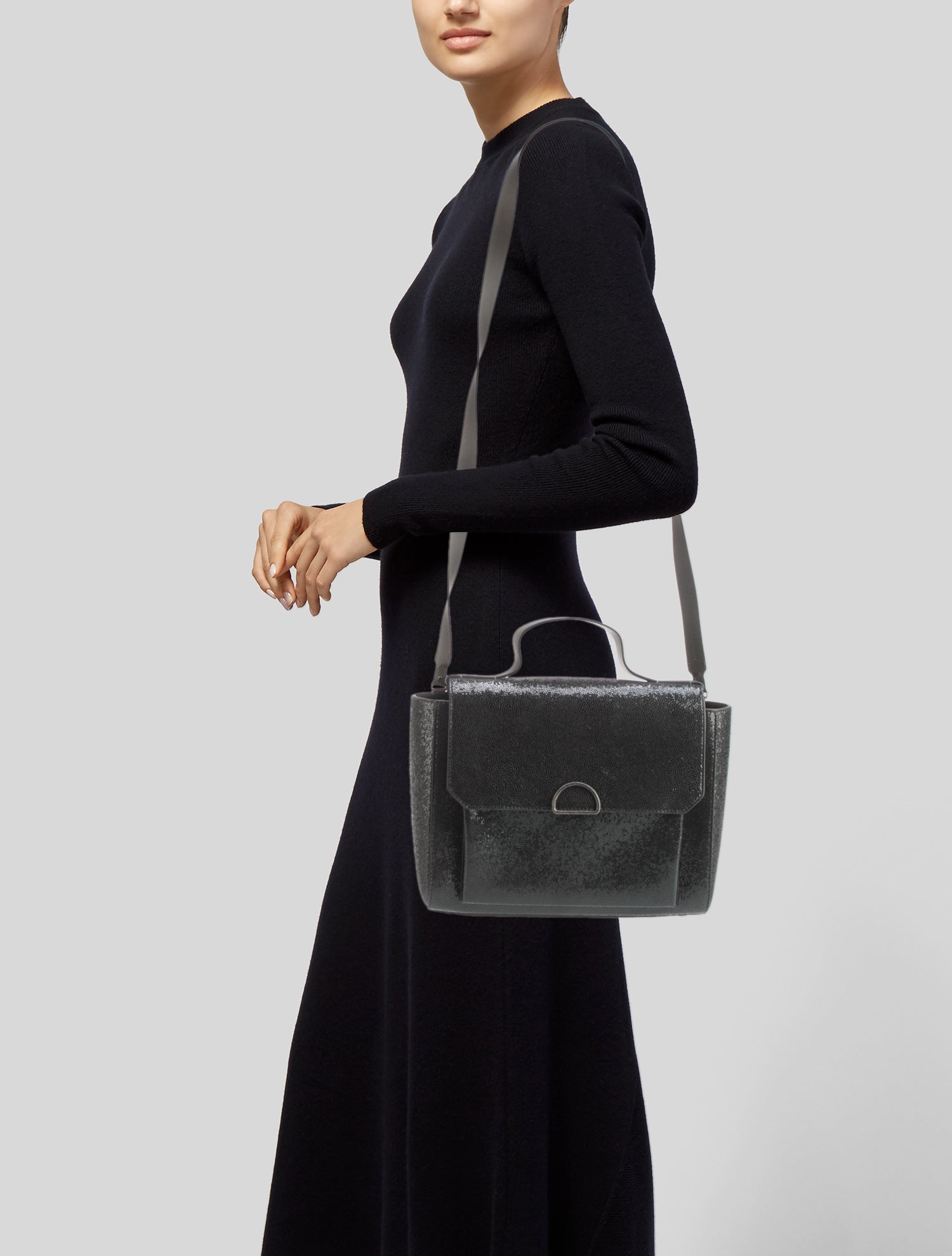 Brunello Cucinelli Embossed Leather Crossbody Bag