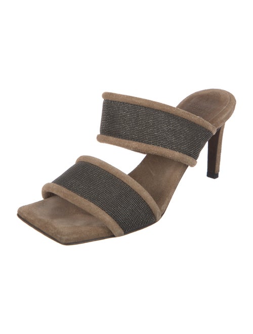 Brunello Cucinelli Monili Suede Slides