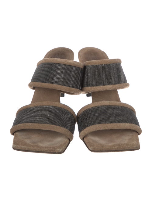 Brunello Cucinelli Monili Suede Slides