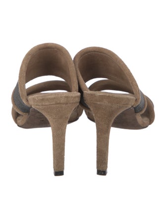 Brunello Cucinelli Monili Suede Slides