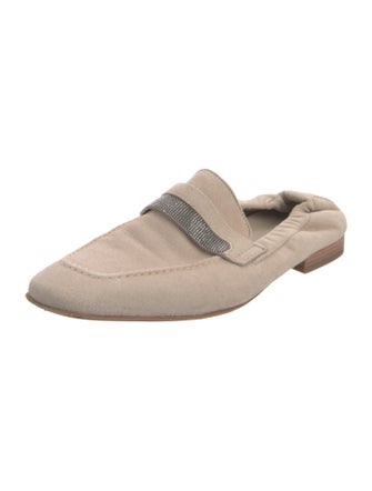 Brunello Cucinelli Monili Suede Mules