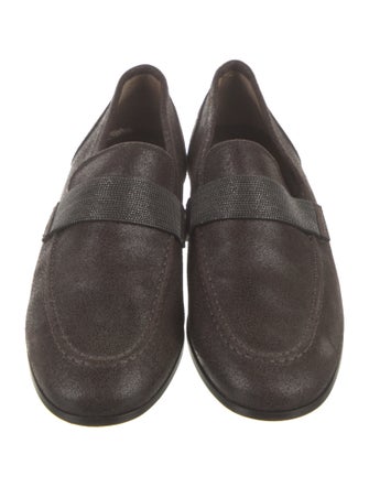 Brunello Cucinelli Monili Leather Loafers