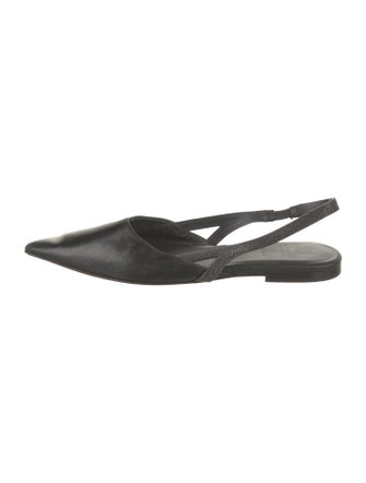 Brunello Cucinelli Monili Leather Slingback Flats