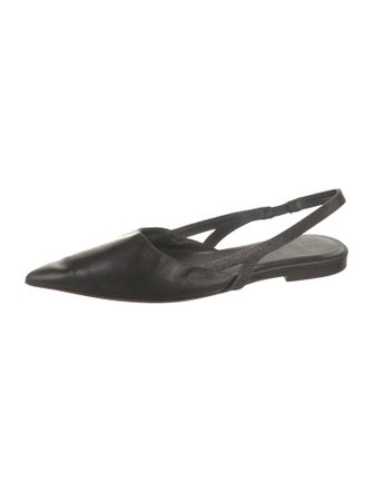Brunello Cucinelli Monili Leather Slingback Flats
