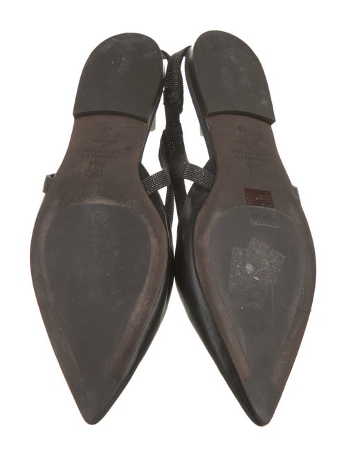 Brunello Cucinelli Monili Leather Slingback Flats