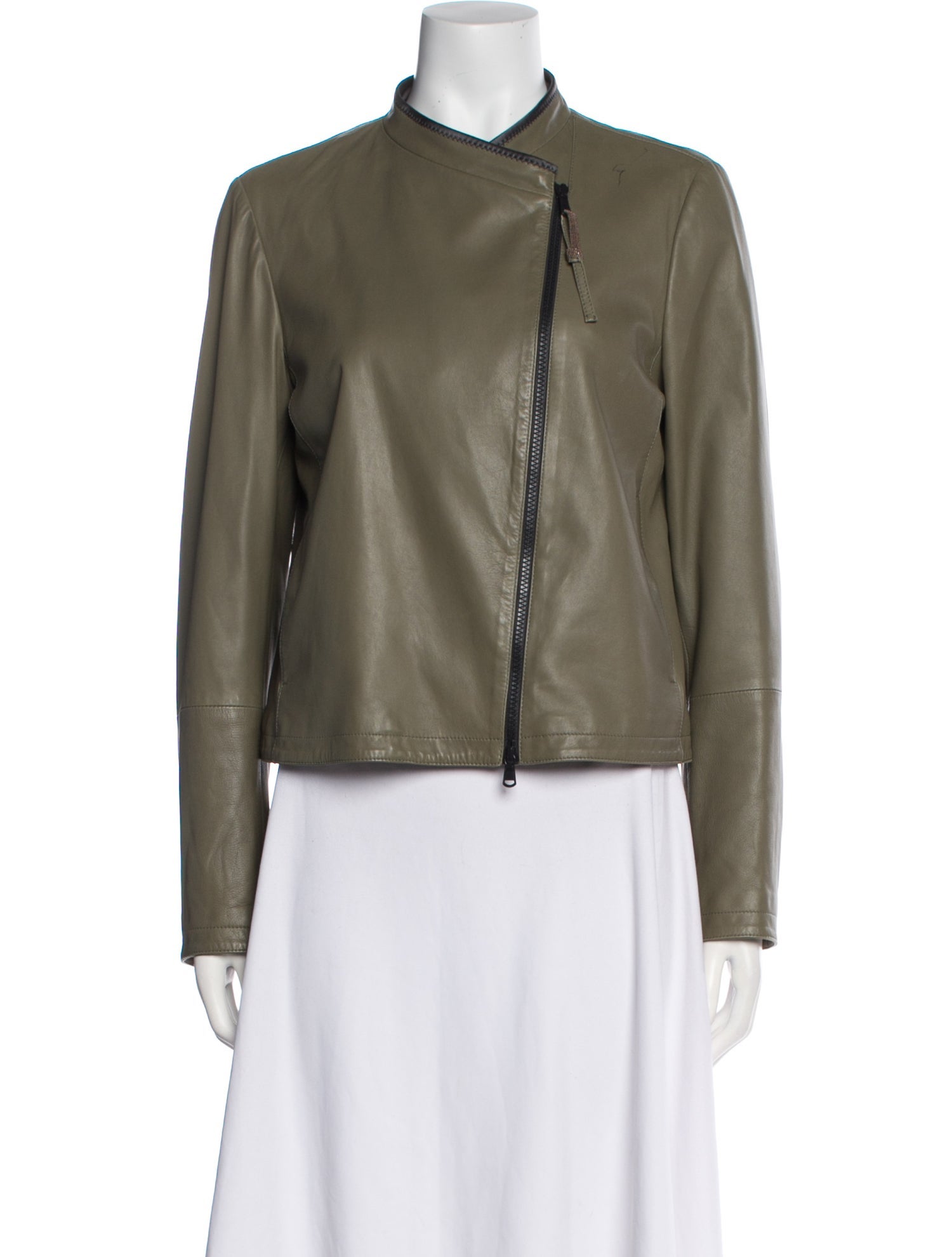 Brunello Cucinelli Leather Biker Jacket