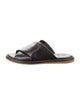 Brunello Cucinelli Leather Beaded Accents Slides