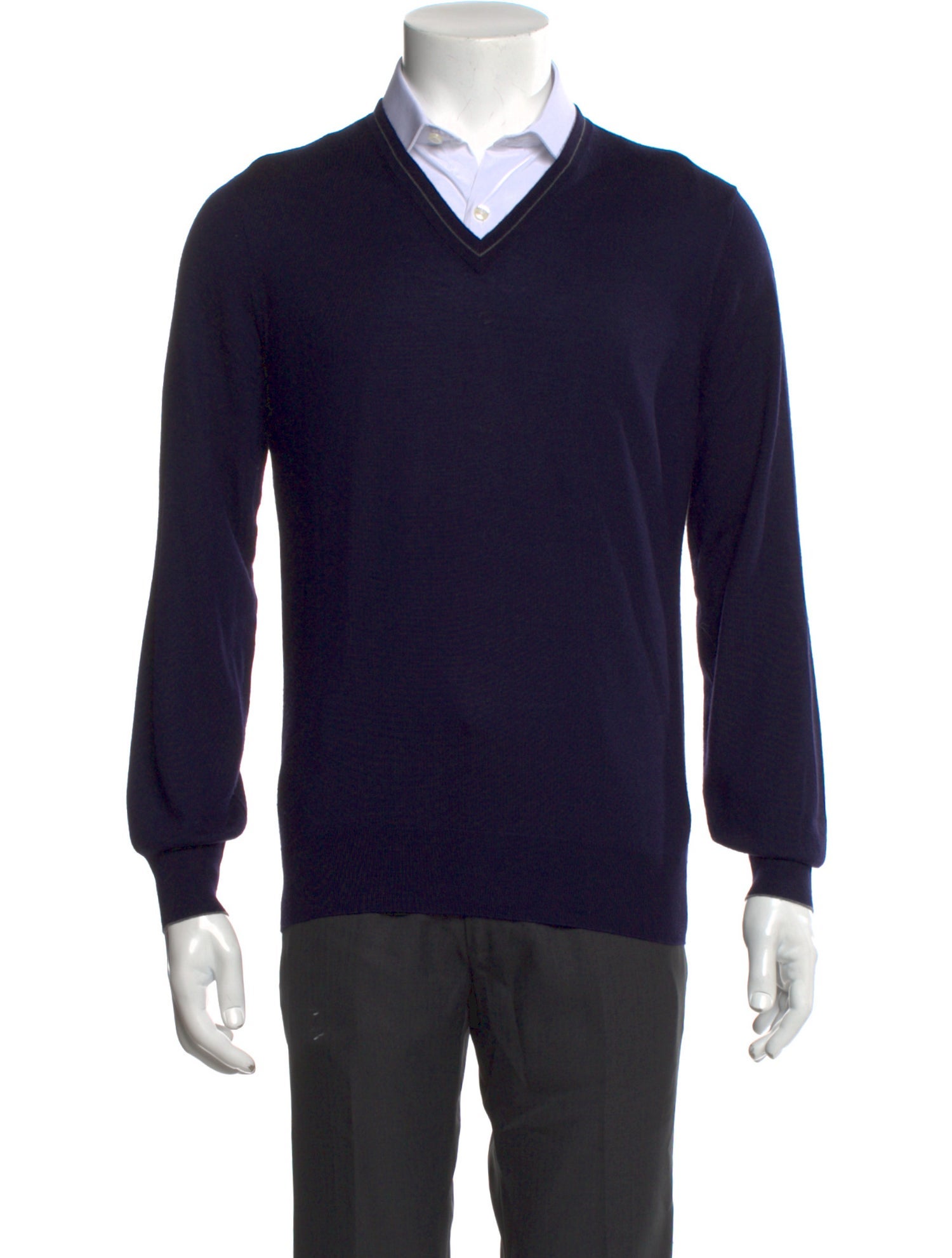 Brunello Cucinelli Virgin Wool V-Neck Pullover