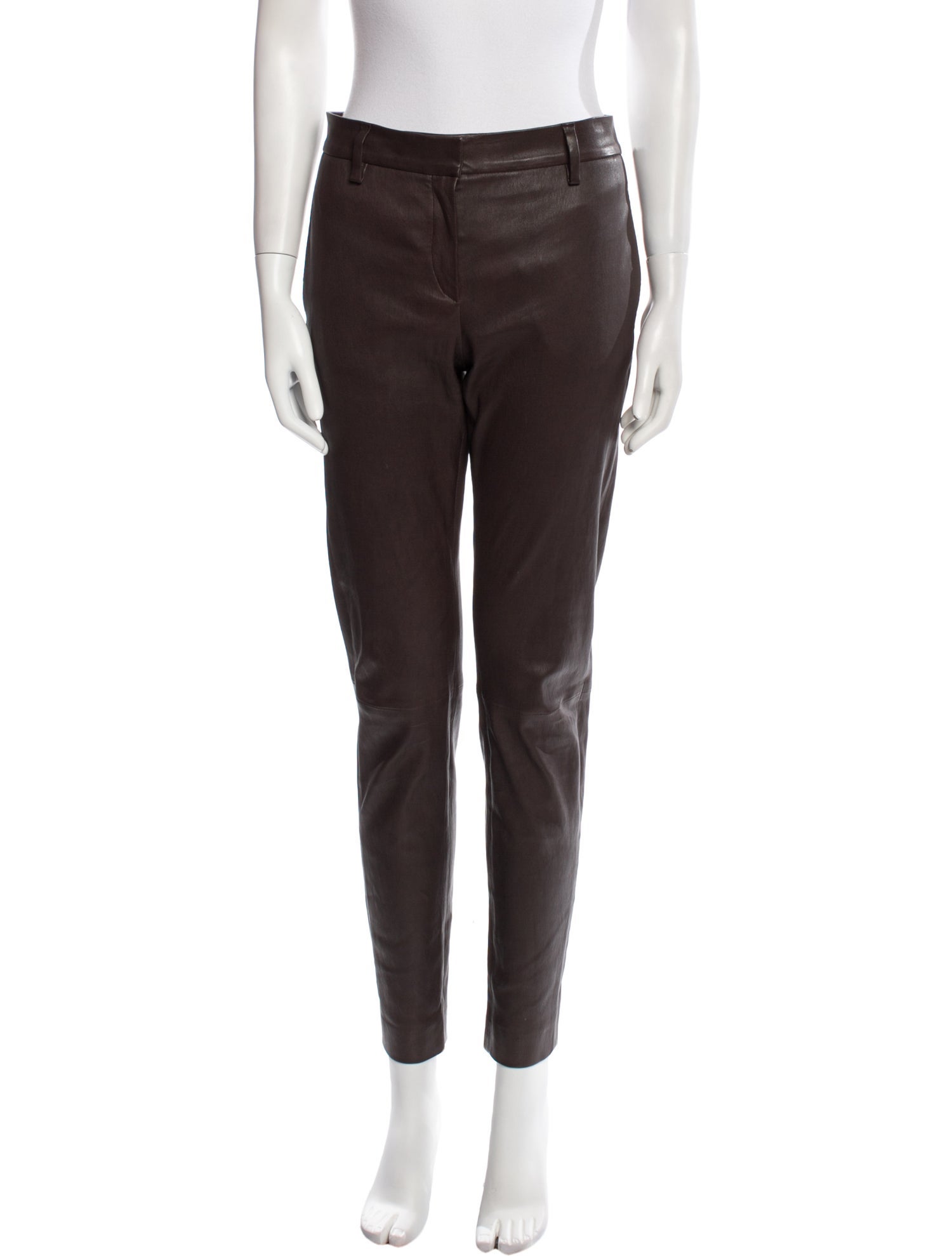 Brunello Cucinelli Leather Skinny Leg Pants