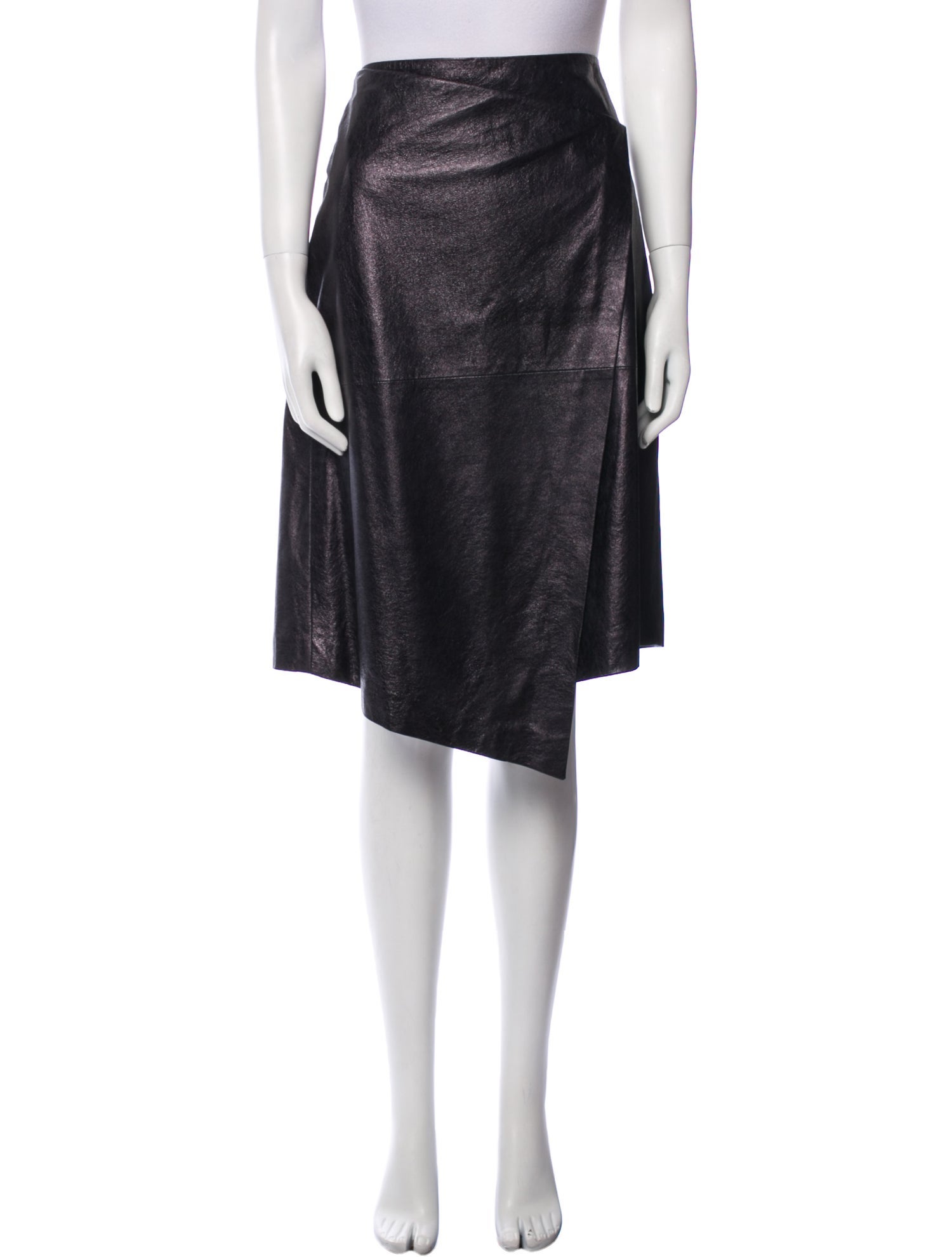 Brunello Cucinelli Leather Knee-Length Skirt