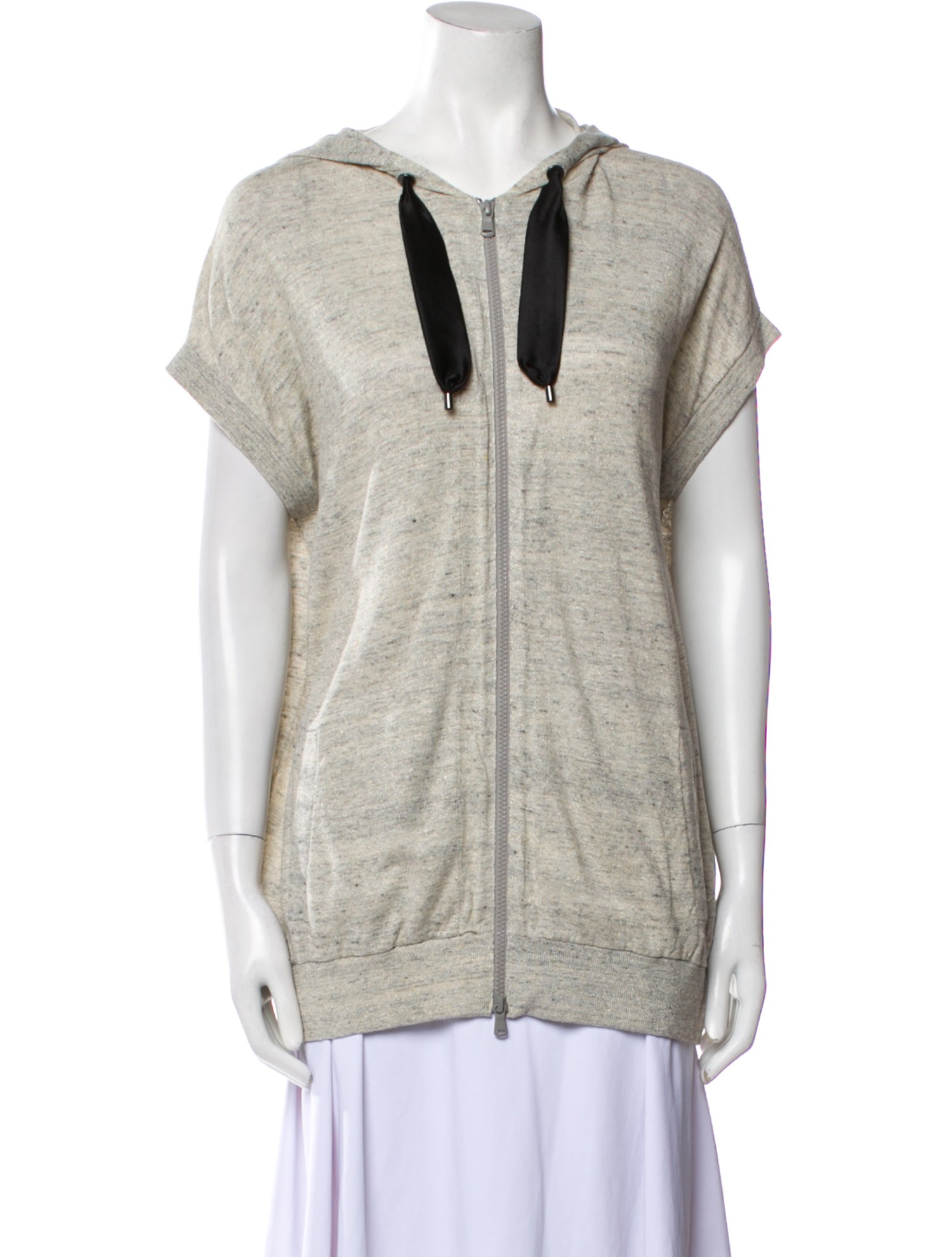 Brunello Cucinelli Linen V-Neck Hoodie