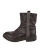 Brunello Cucinelli Leather Beaded Accents Combat Boots
