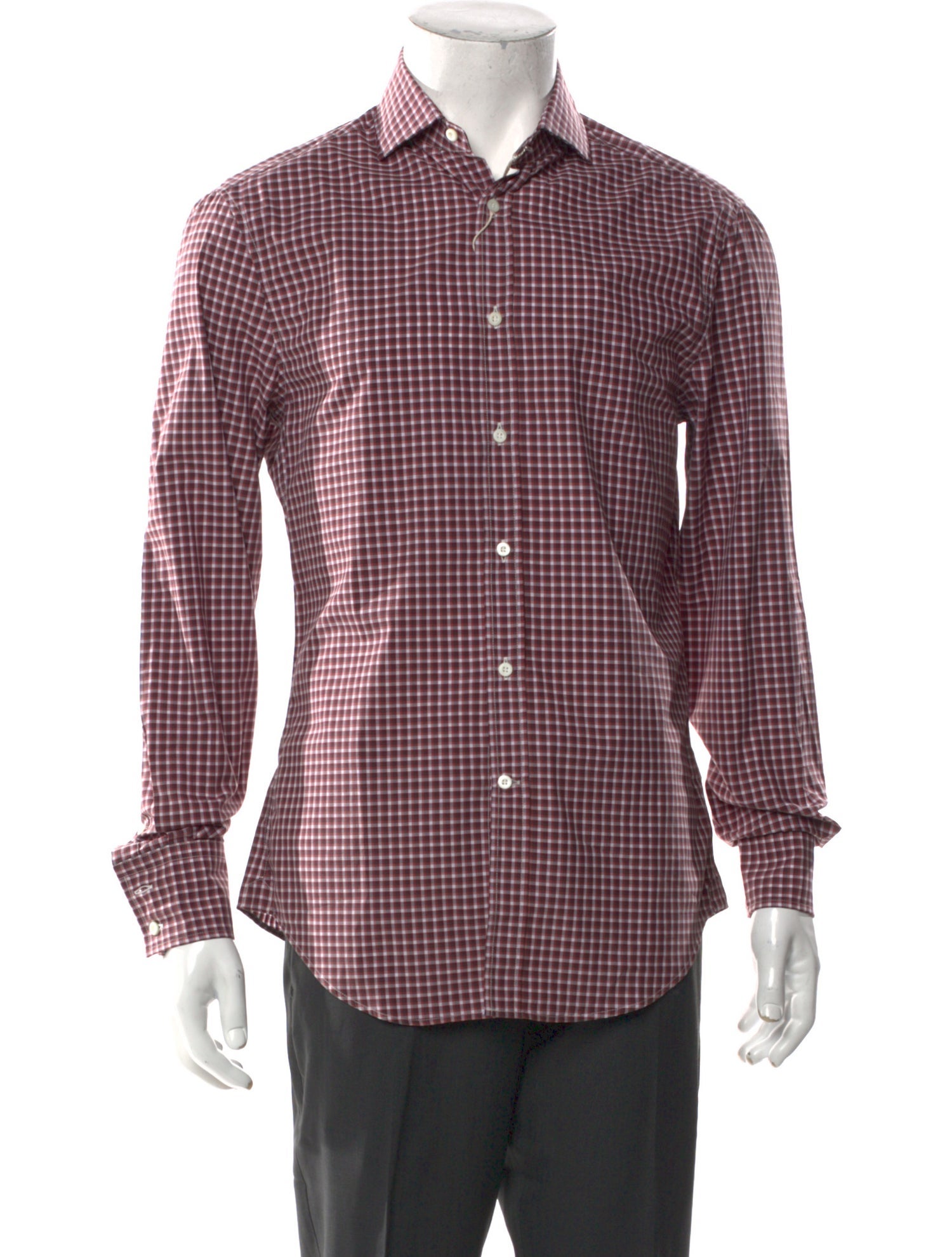 Brunello Cucinelli Plaid Print Long Sleeve Dress Shirt w/ Tags