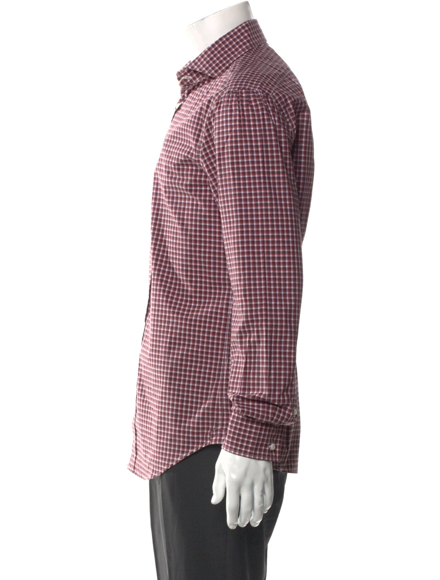 Brunello Cucinelli Plaid Print Long Sleeve Dress Shirt w/ Tags