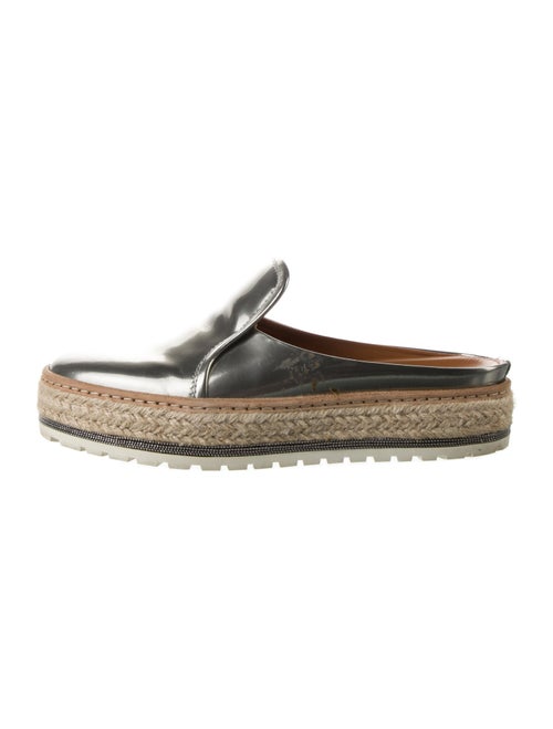 Brunello Cucinelli Patent Leather Beaded Accents Mules