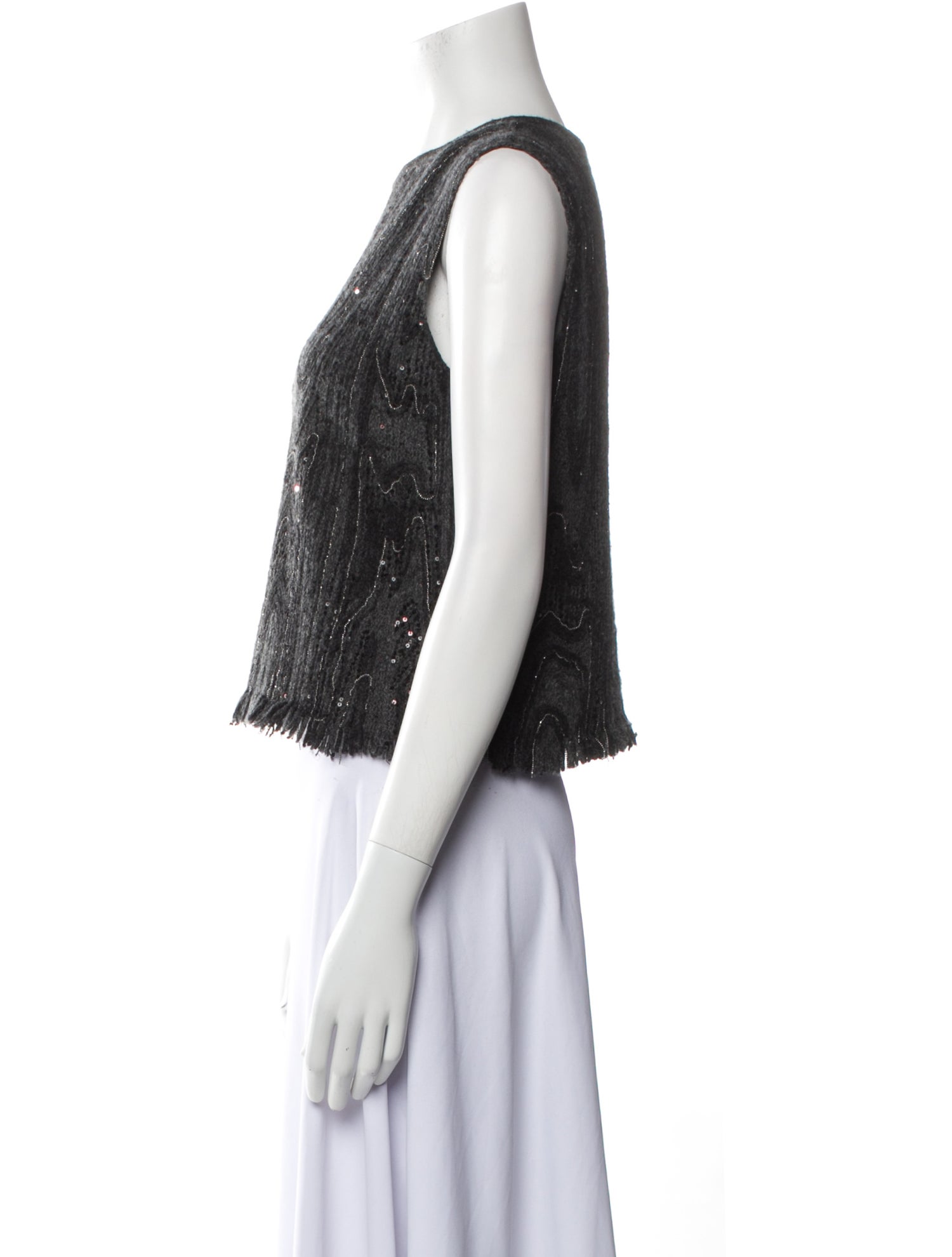 Brunello Cucinelli Cashmere Crew Neck Crop Top