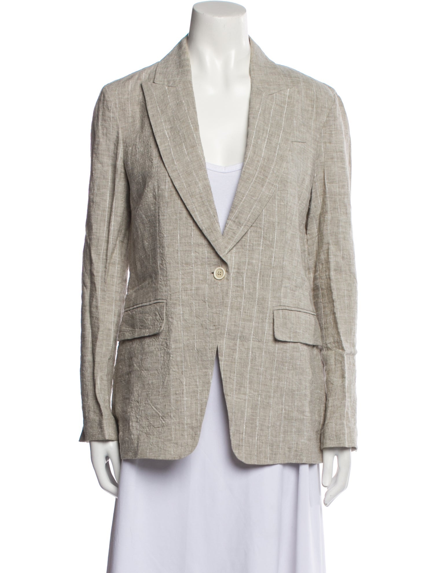 Brunello Cucinelli Linen Striped Blazer