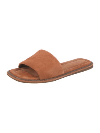 Brunello Cucinelli Monili Suede Slides