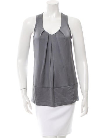 Brunello Cucinelli Silk Scoop Neck Top