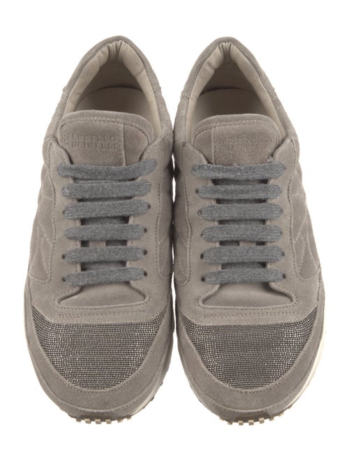 Brunello Cucinelli Monili Suede Athletic Sneakers