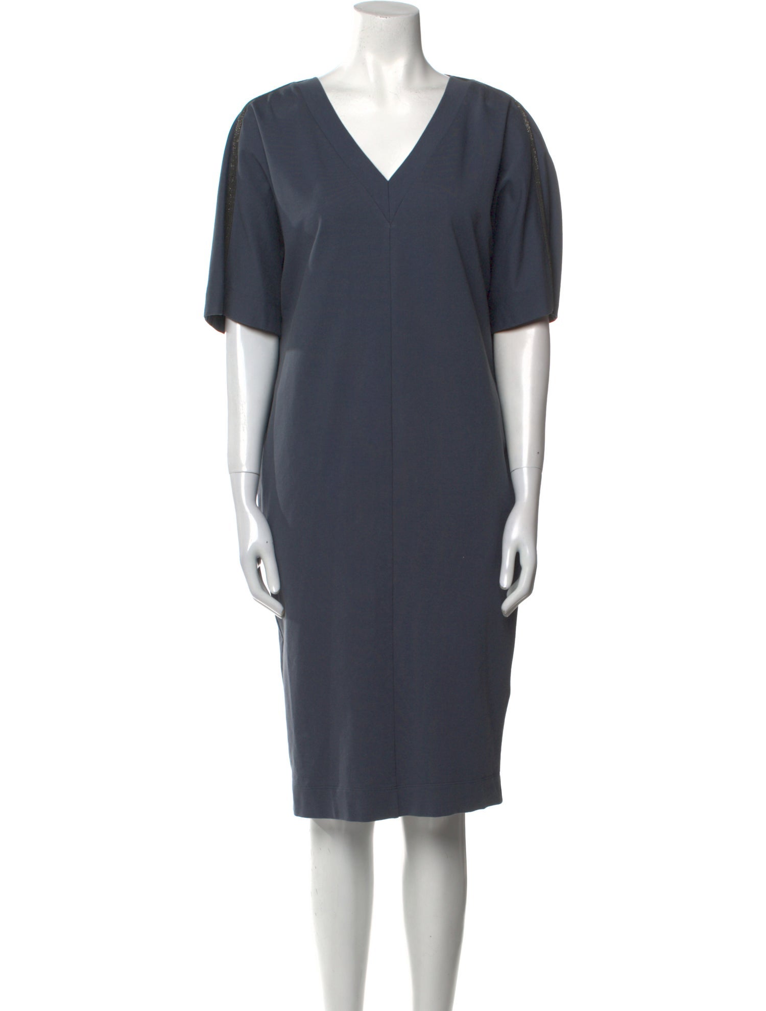 Brunello Cucinelli V-Neck Midi Length Dress w/ Tags