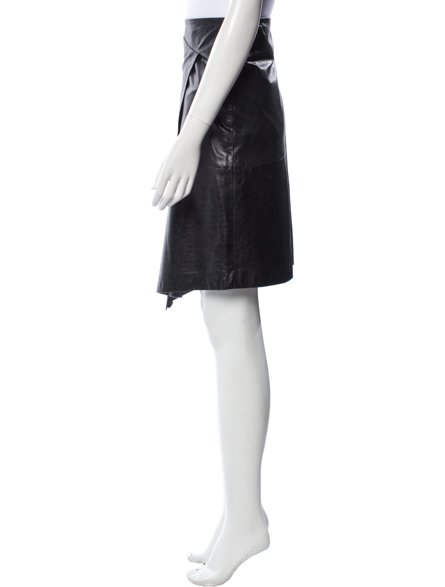 Brunello Cucinelli Leather Knee-Length Skirt