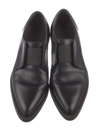 Brunello Cucinelli Leather Beaded Accents Oxfords