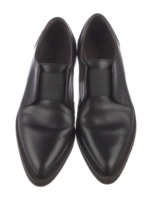 Brunello Cucinelli Leather Beaded Accents Oxfords