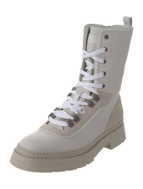 Brunello Cucinelli Canvas Combat Boots