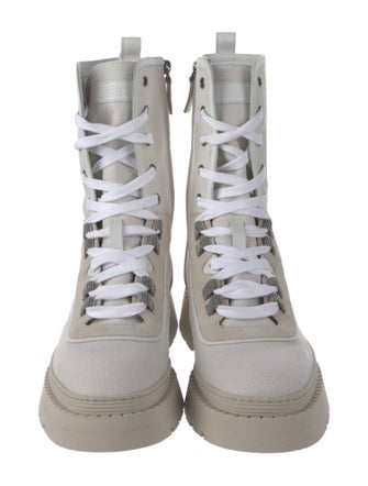 Brunello Cucinelli Canvas Combat Boots