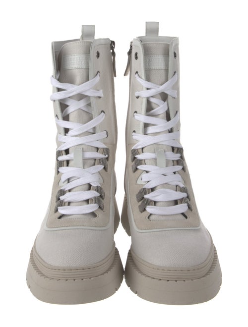 Brunello Cucinelli Canvas Combat Boots